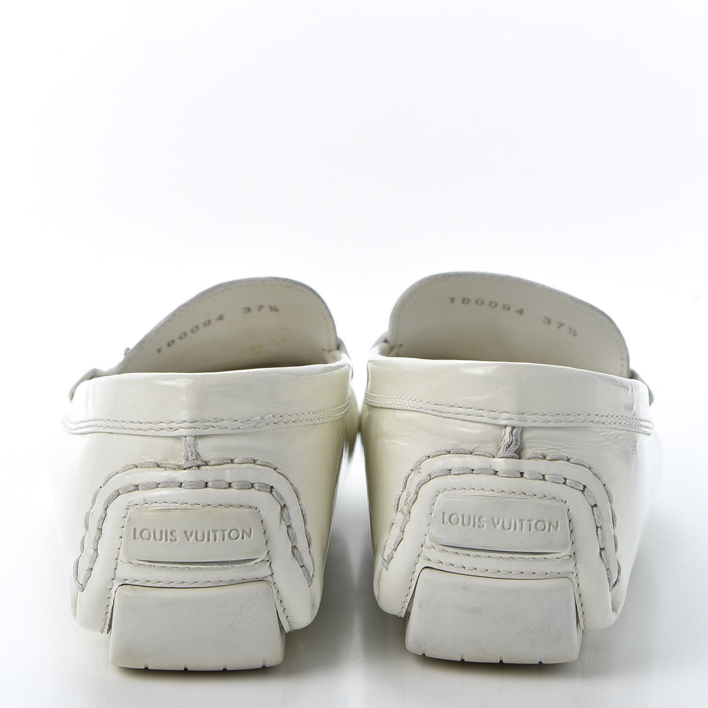 Patent Calfskin Oxford Loafers 37.5 White