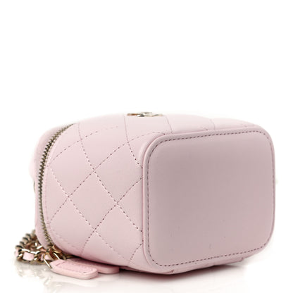 Chanel Lambskin Quilted Mini Top Handle Vanity Case With Chain Light Pink 4 of 12