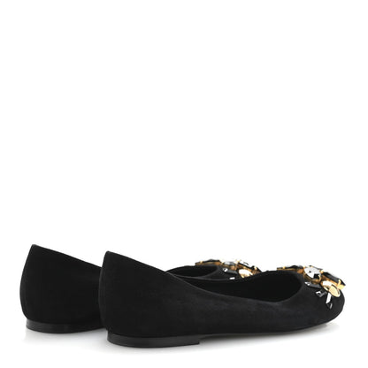 Louis Vuitton Suede Embellished Ballet Flats 39.5 Black 5 of 9