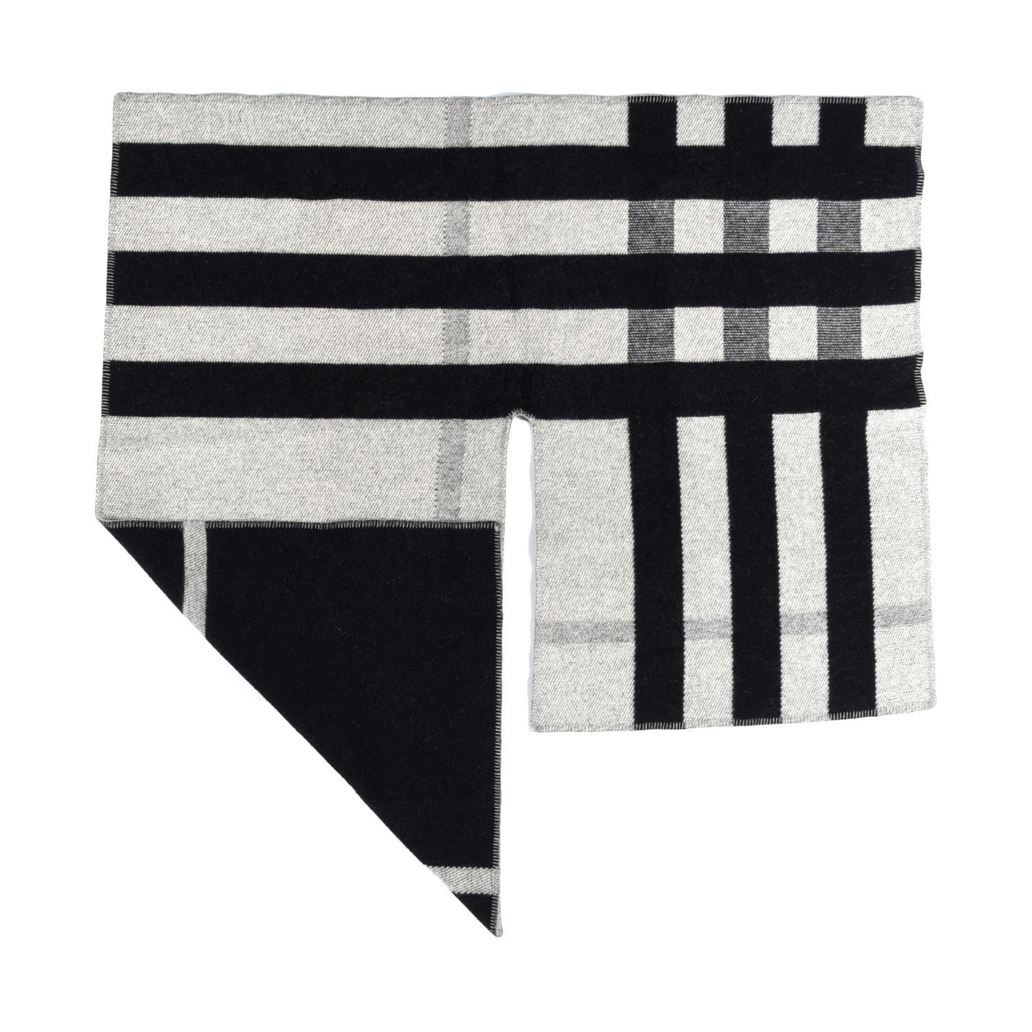 Burberry Cashmere Wool Mega Check Cape Scarf Scarf Grey 2 of 4