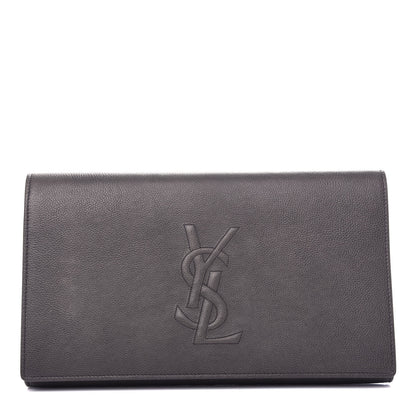 Saint Laurent Calfskin Monogram Large Belle De Jour Clutch Gray 1 of 6