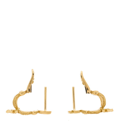 Gucci 18K Yellow Gold Diamond Flora Pave Earrings 3 of 4