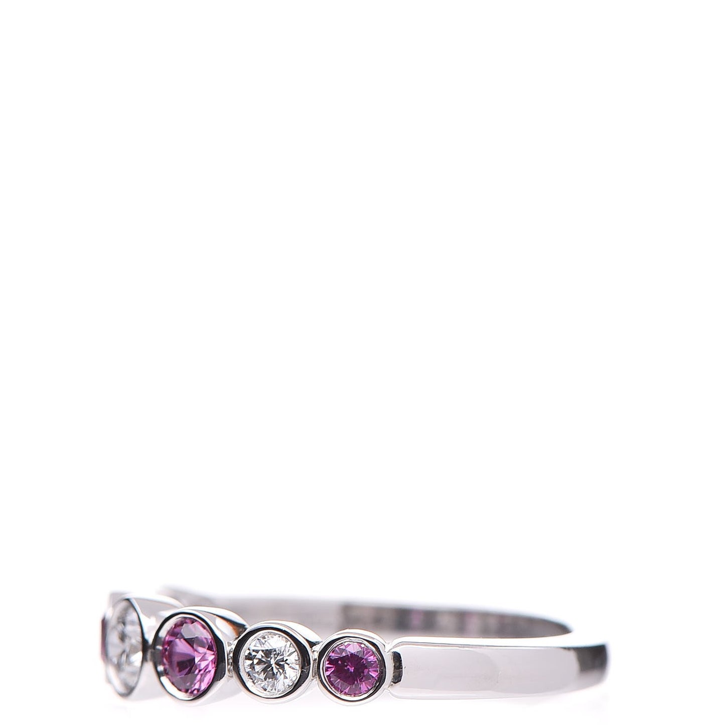 Platinum Diamond Pink Sapphire Jazz Ring 50 5.25