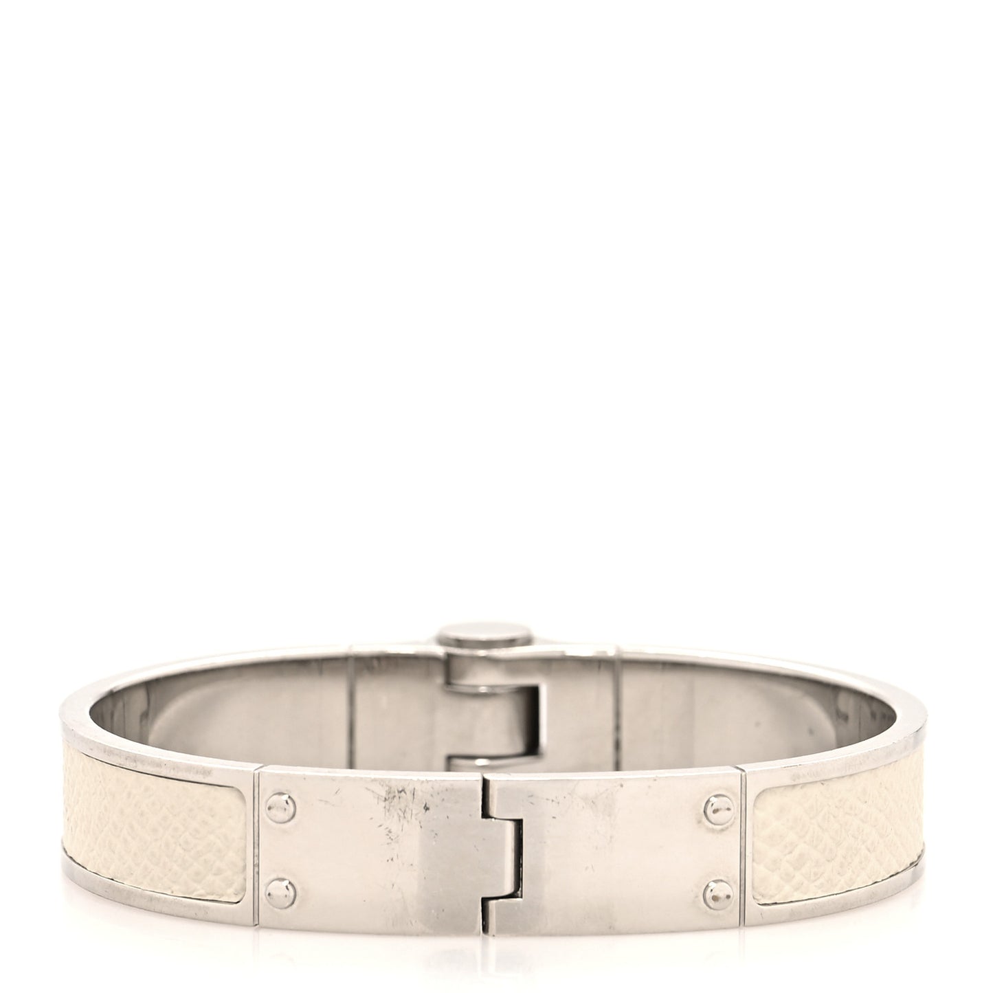 Epsom Charniere Uni Narrow Hinged Bracelet M White