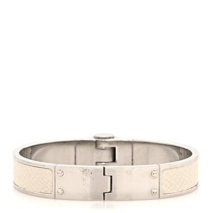 Hermes Epsom Charniere Uni Narrow Hinged Bracelet M White 3 of 6