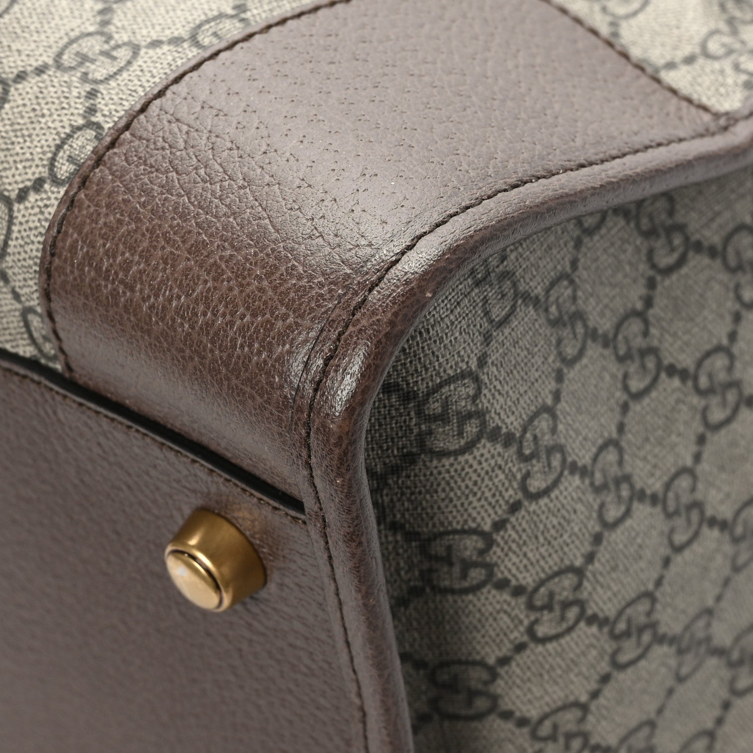 Gucci Soft GG Supreme Monogram Textured Dollar Calfskin Web Large Ophidia Carry-On Duffle Bag Beige Ebony New Acero 9 of 12