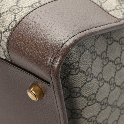 Gucci Soft GG Supreme Monogram Textured Dollar Calfskin Web Large Ophidia Carry-On Duffle Bag Beige Ebony New Acero 9 of 12