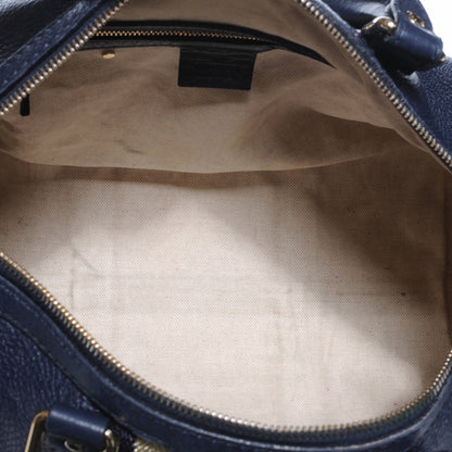 Gucci Calfskin Vintage Web Medium Boston Navy 6 of 8