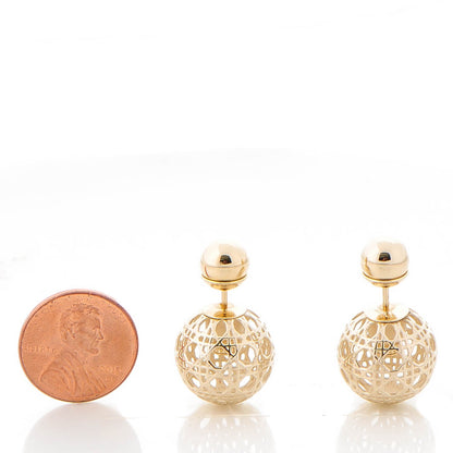 Christian Dior Cannage Mise En Dior Tribal Earrings Gold 2 of 5