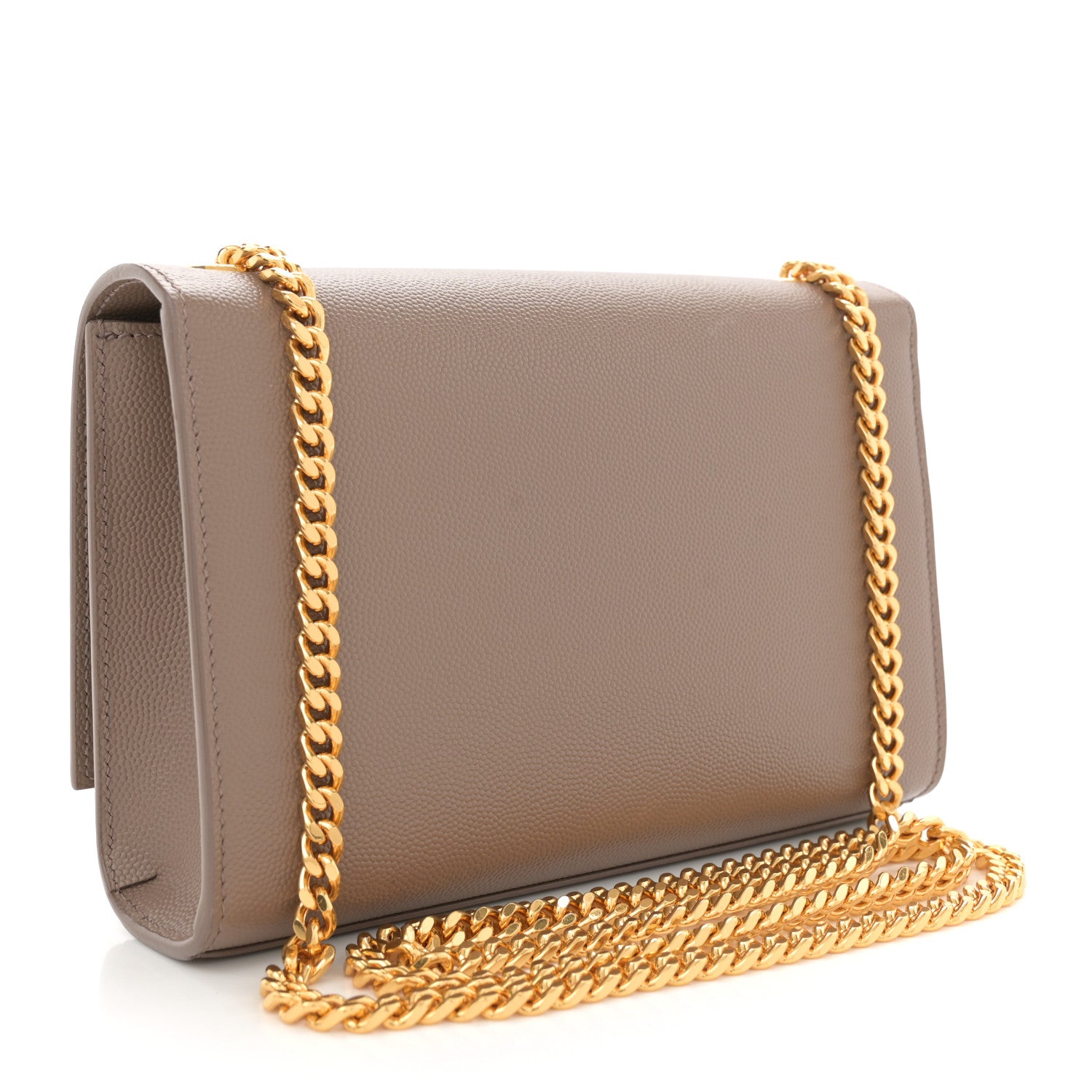 Saint Laurent Grain De Poudre Small Monogram Kate Satchel Taupe 3 of 10
