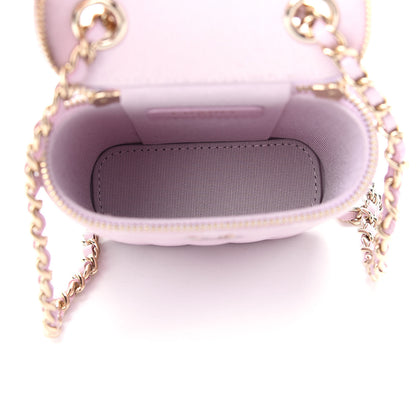 Chanel Caviar Quilted Small Vertical Coco Beauty Vanity Case With Chain Light Pink 5 of 9