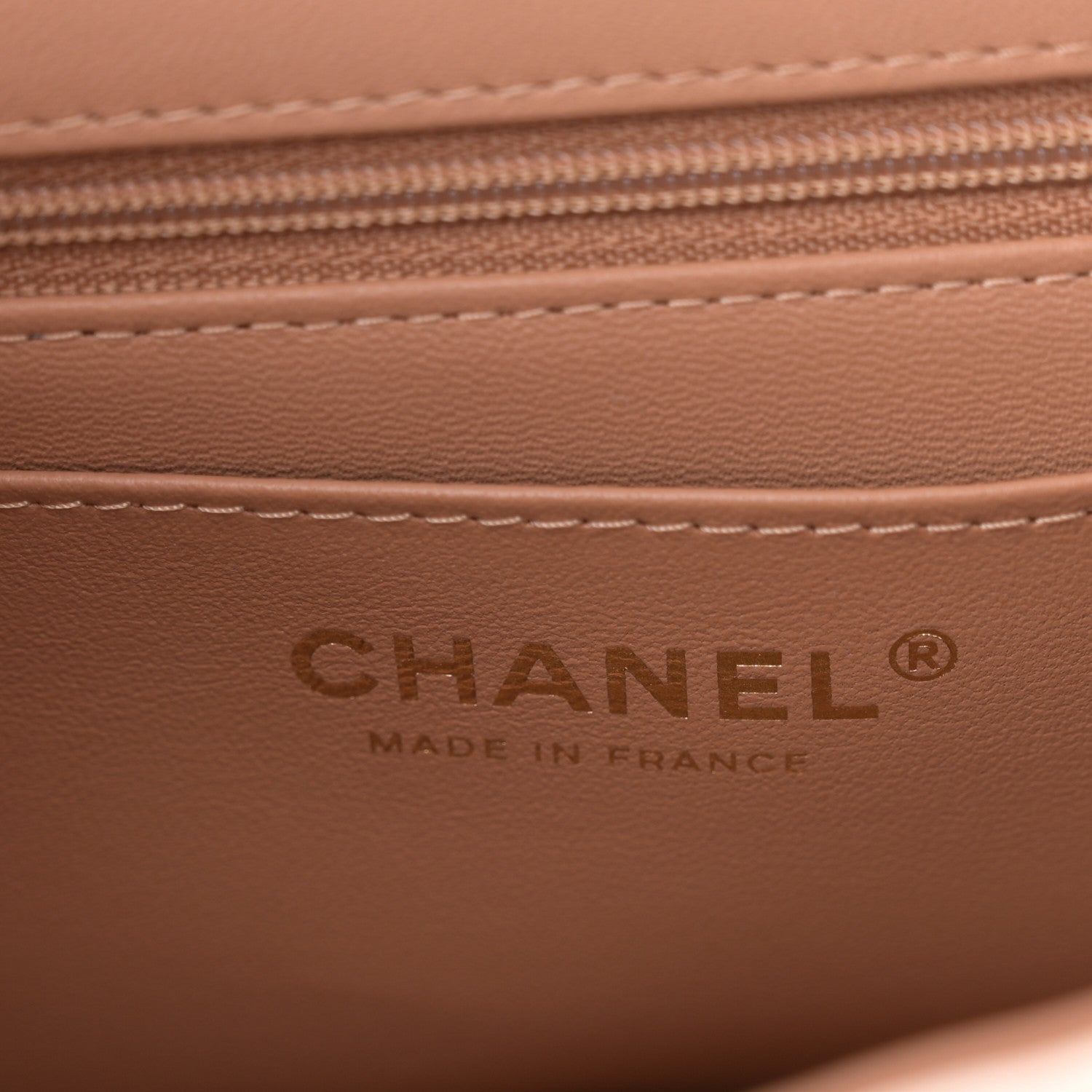 Chanel Lambskin Quilted Bi-Color Mini Top Handle Rectangular Flap Ecru Dark Beige 6 of 11