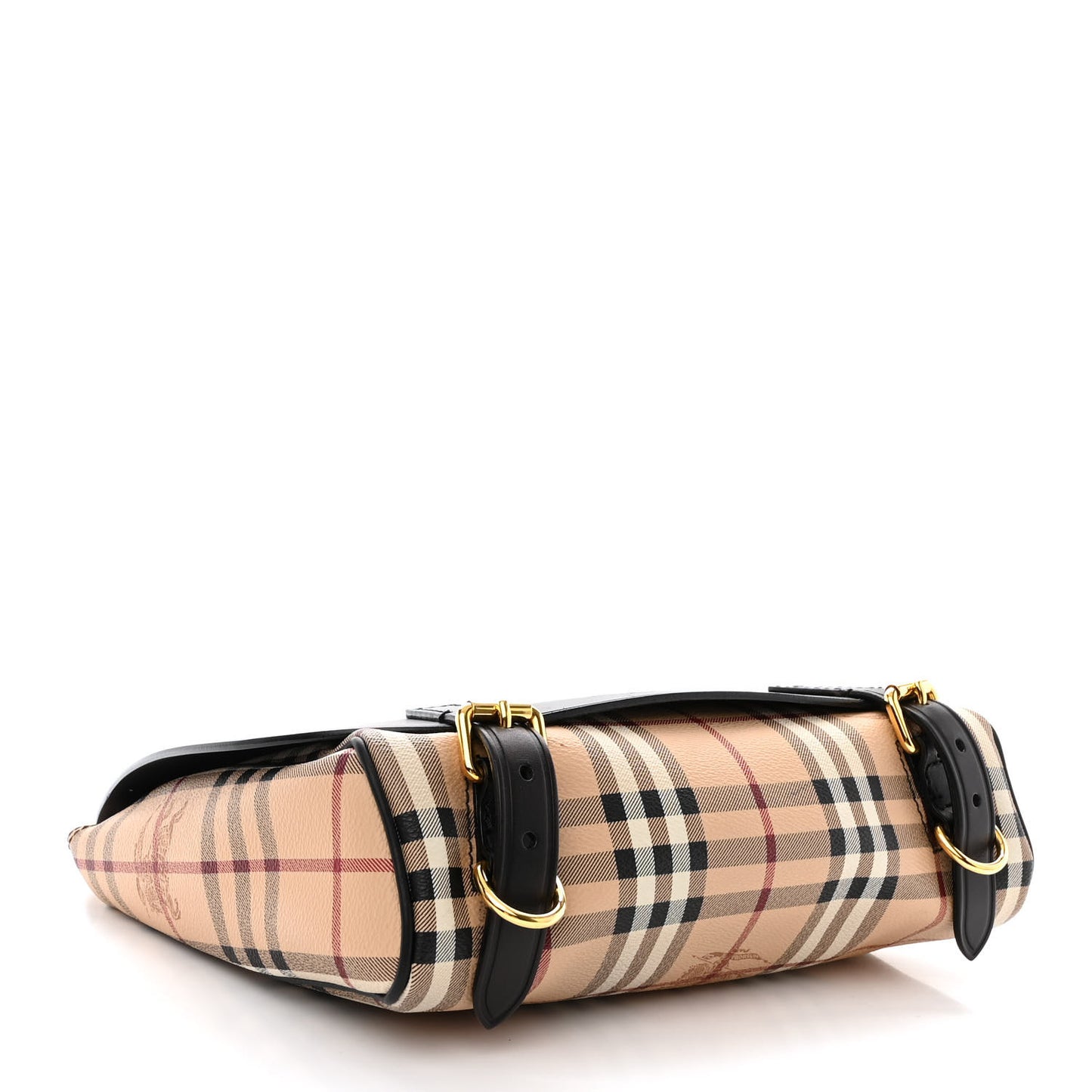Calfskin Haymarket Check Small Bridle Satchel Black