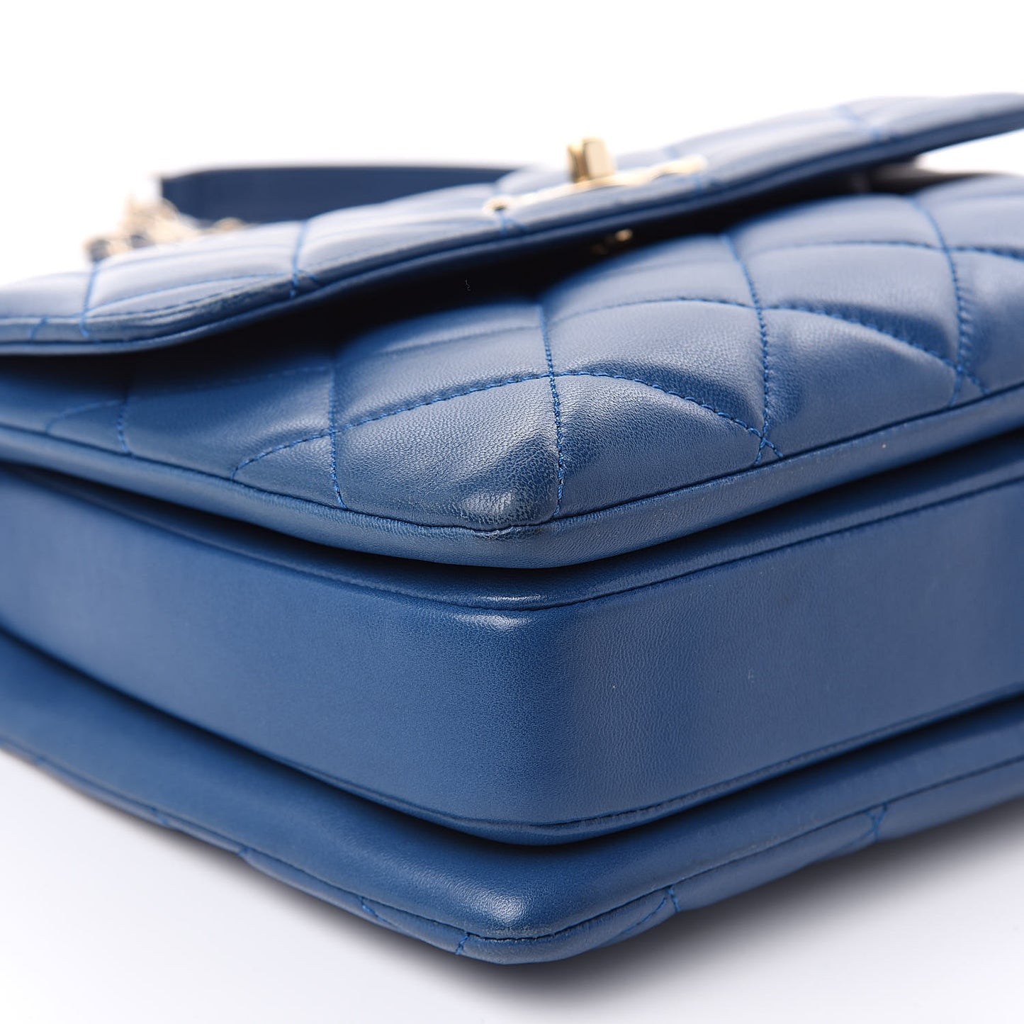 Lambskin Quilted Small Trendy CC Dual Handle Flap Bag Blue