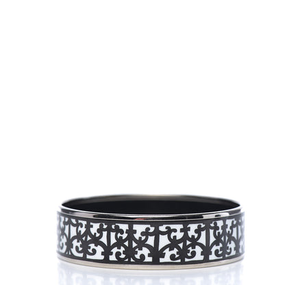 Hermes Enamel Printed Wide Balcons du Guadalquivir Bracelet 65 Black 2 of 4