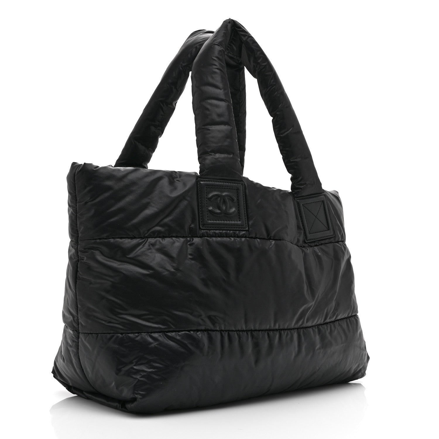 Chanel Nylon Quilted Large Coco Cocoon Reversible Tote Black 3 of 10