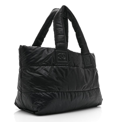 Chanel Nylon Quilted Large Coco Cocoon Reversible Tote Black 3 of 10
