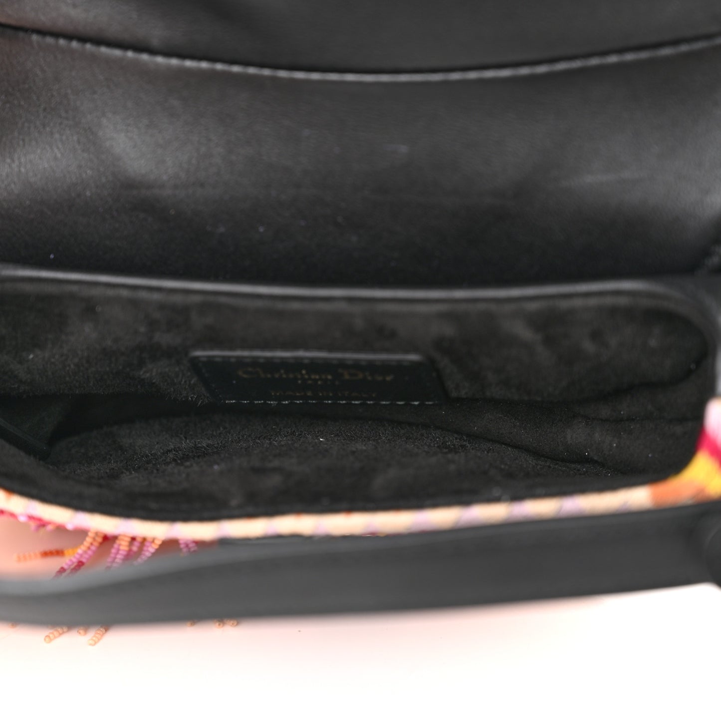 Embroidered Fringe Beaded Mini Saddle Bag Multicolor