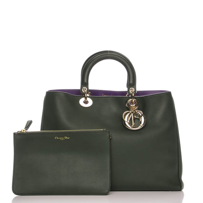 Christian Dior Smooth Calfskin Large Diorissimo Dark Green 3 of 10