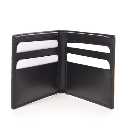 Gucci Calfskin GucciGhost Print Bi-Fold Wallet Black New Acquamarine 5 of 8