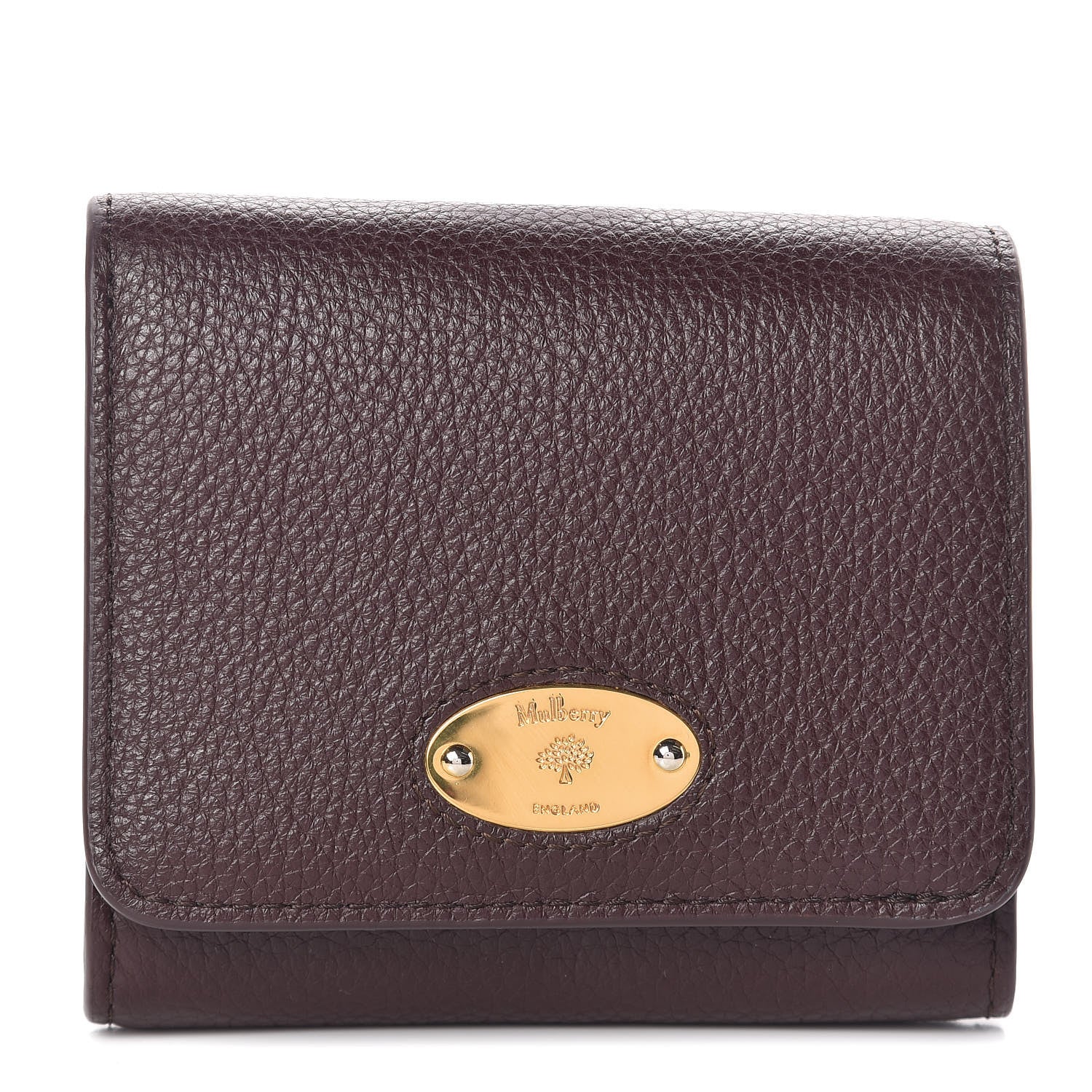 Mulberry Small Classic Grain Small Plaque French Purse Wallet Oxblood 1 of 7