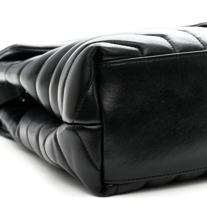 Saint Laurent Calfskin Y Quilted Monogram Monochrome Medium Loulou Chain Satchel Black Black 10 of 13