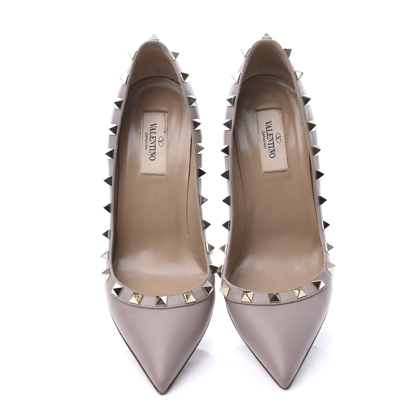 Calfskin Rockstud 85mm Pumps 36.5 Poudre