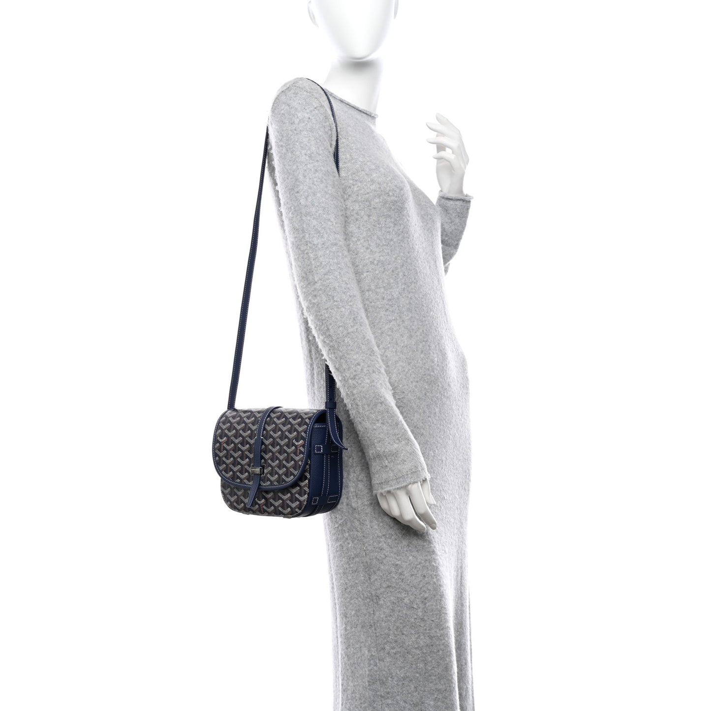 Goyardine Belvedere II PM Messenger Bag Navy