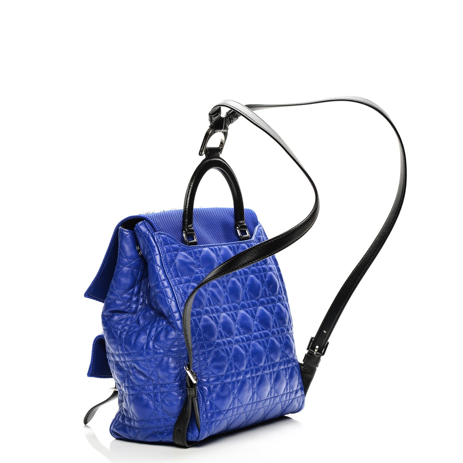 Christian Dior Lambskin Cannage Embroidered Large Stardust Backpack Blue 3 of 7
