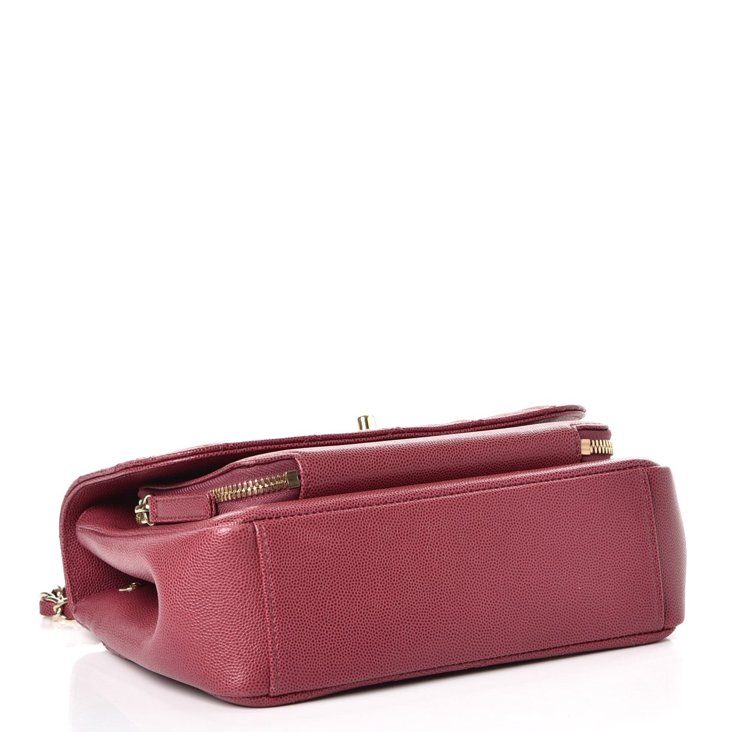 Caviar Quilted Small Business Affinity Flap Dark Pink