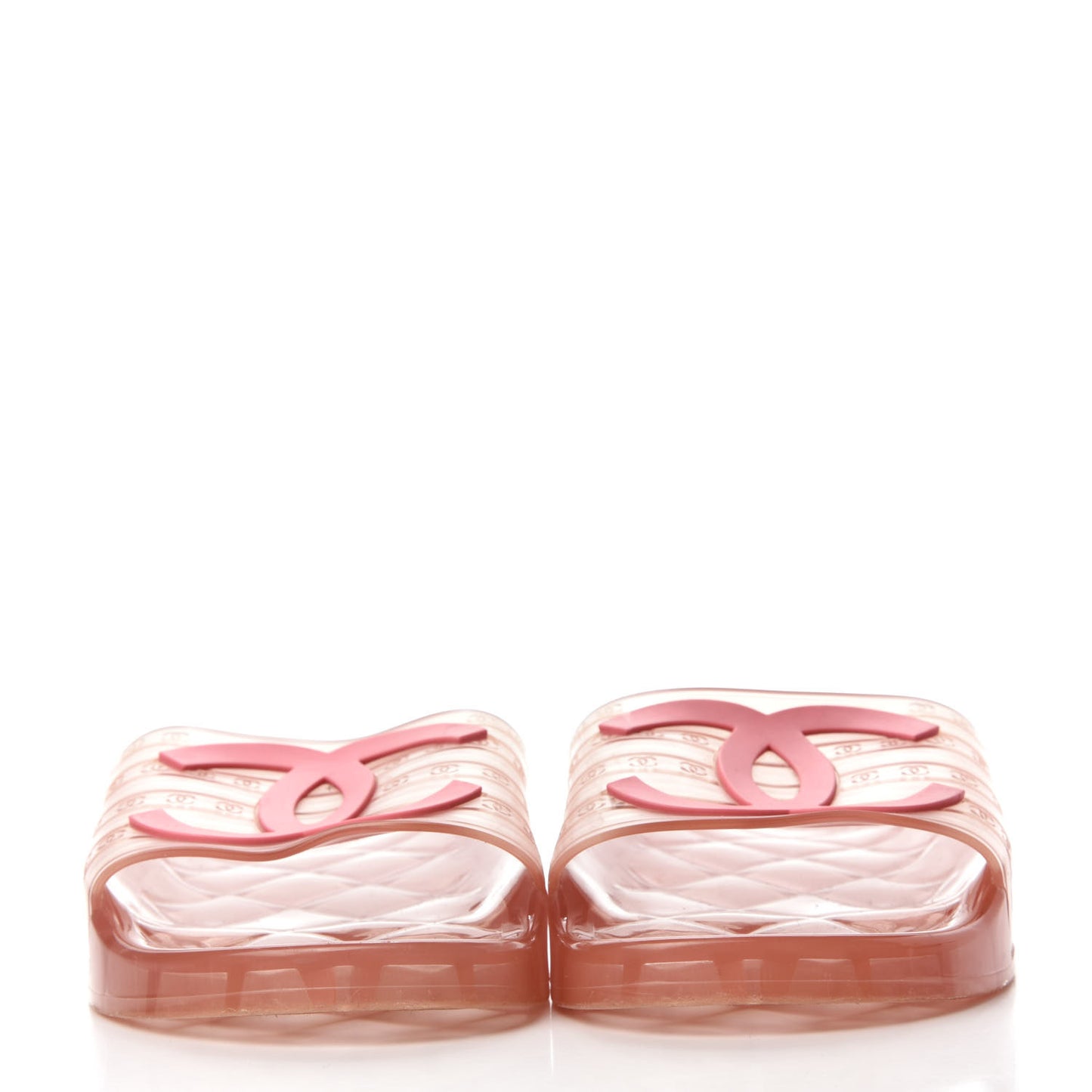 PVC Transparent CC Flat Slide Sandals 39 Pink