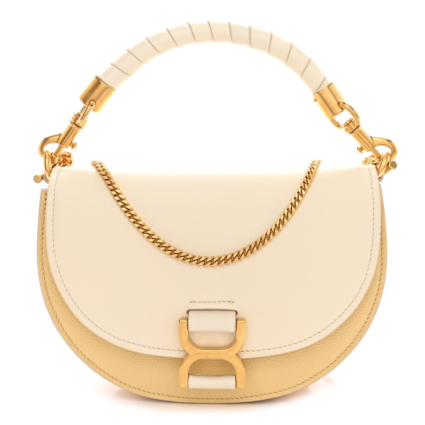 Calfskin Marcie Chain Flap Bag Misty Ivory