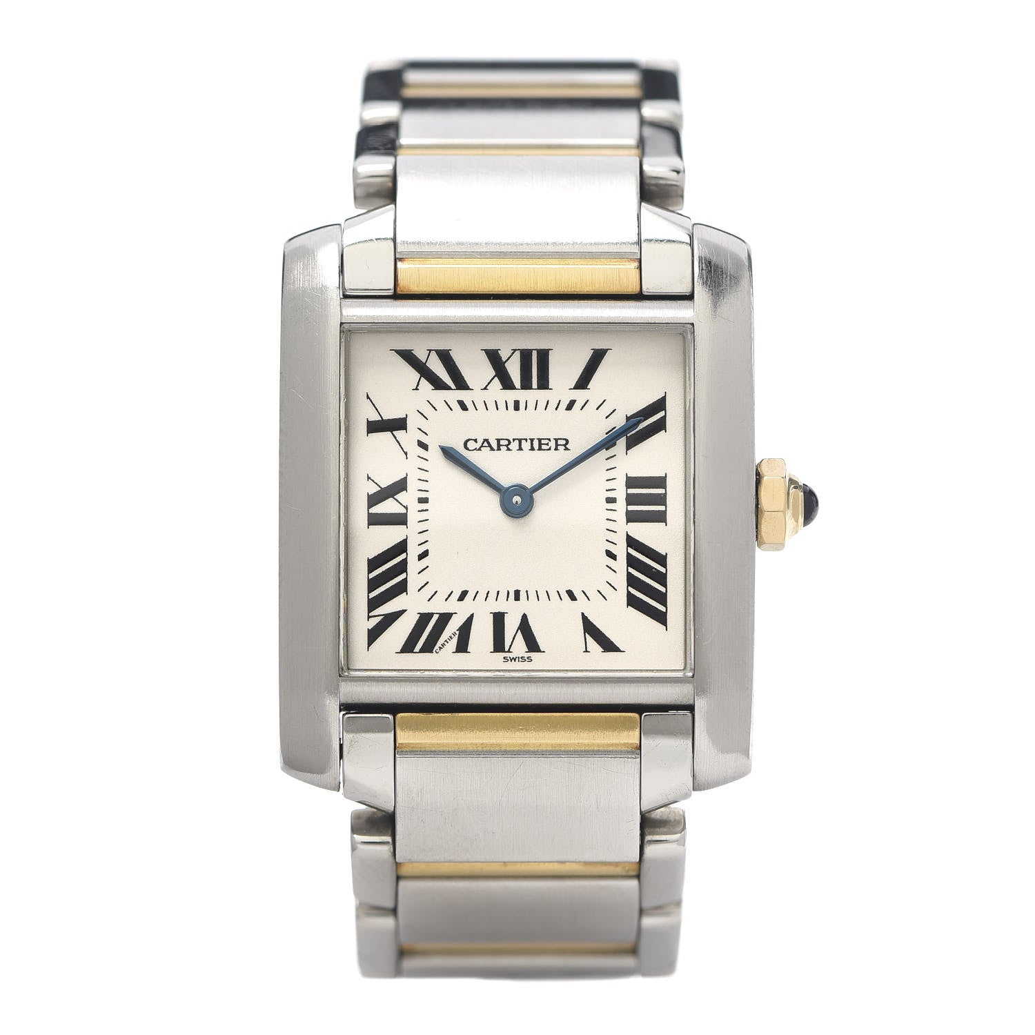 Cartier Stainless Steel 18K Yellow Gold 25mm Tank Francaise Quartz Watch 1 of 6