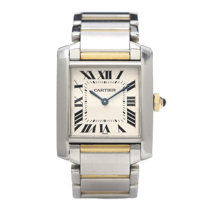 Cartier Stainless Steel 18K Yellow Gold 25mm Tank Francaise Quartz Watch 1 of 6