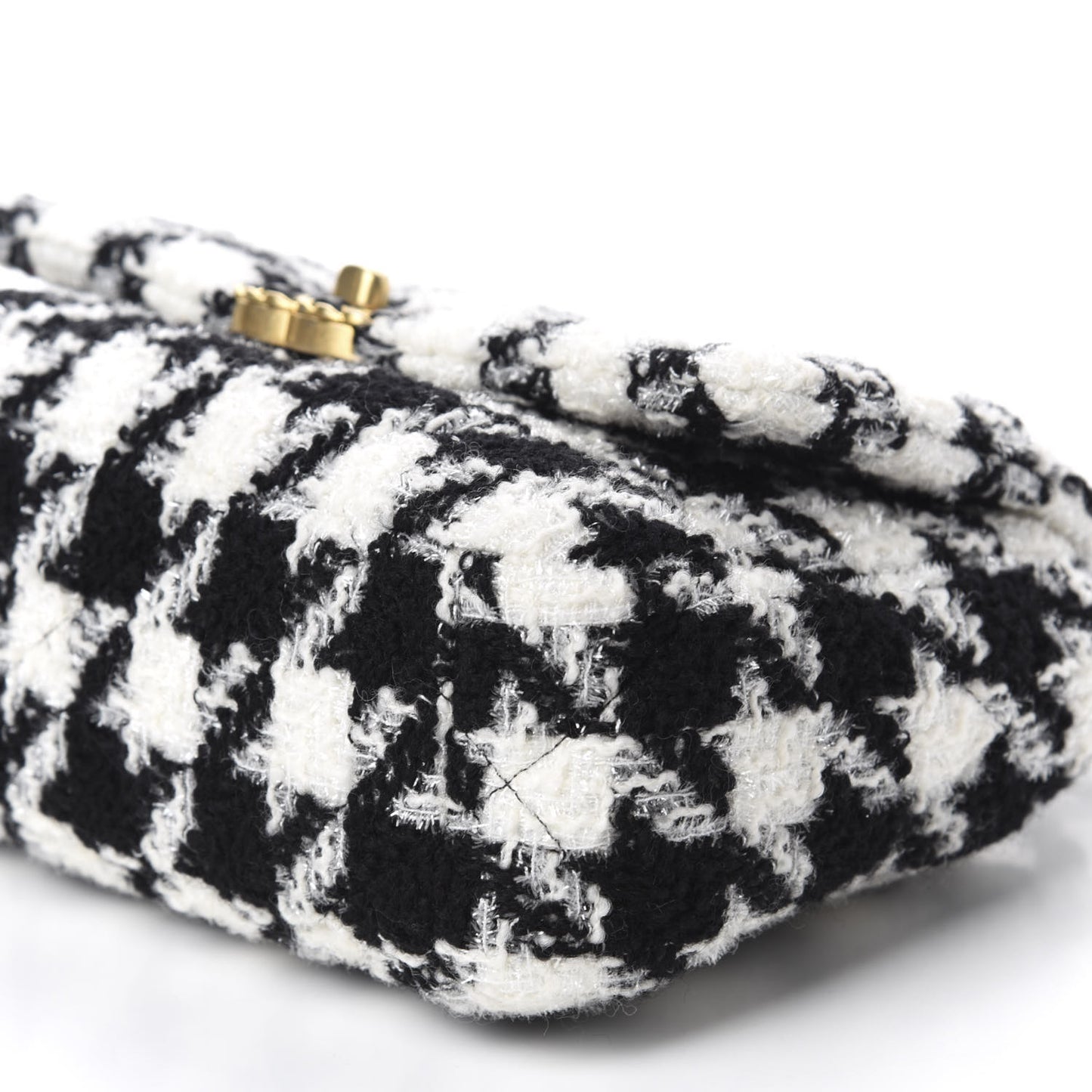 Tweed Quilted Medium 19 Flap Black Ecru White