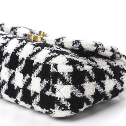 Chanel Tweed Quilted Medium 19 Flap Black Ecru White 7 of 10