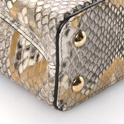 Louis Vuitton Metallic Snakeskin Capucines Mini Dore 8 of 10