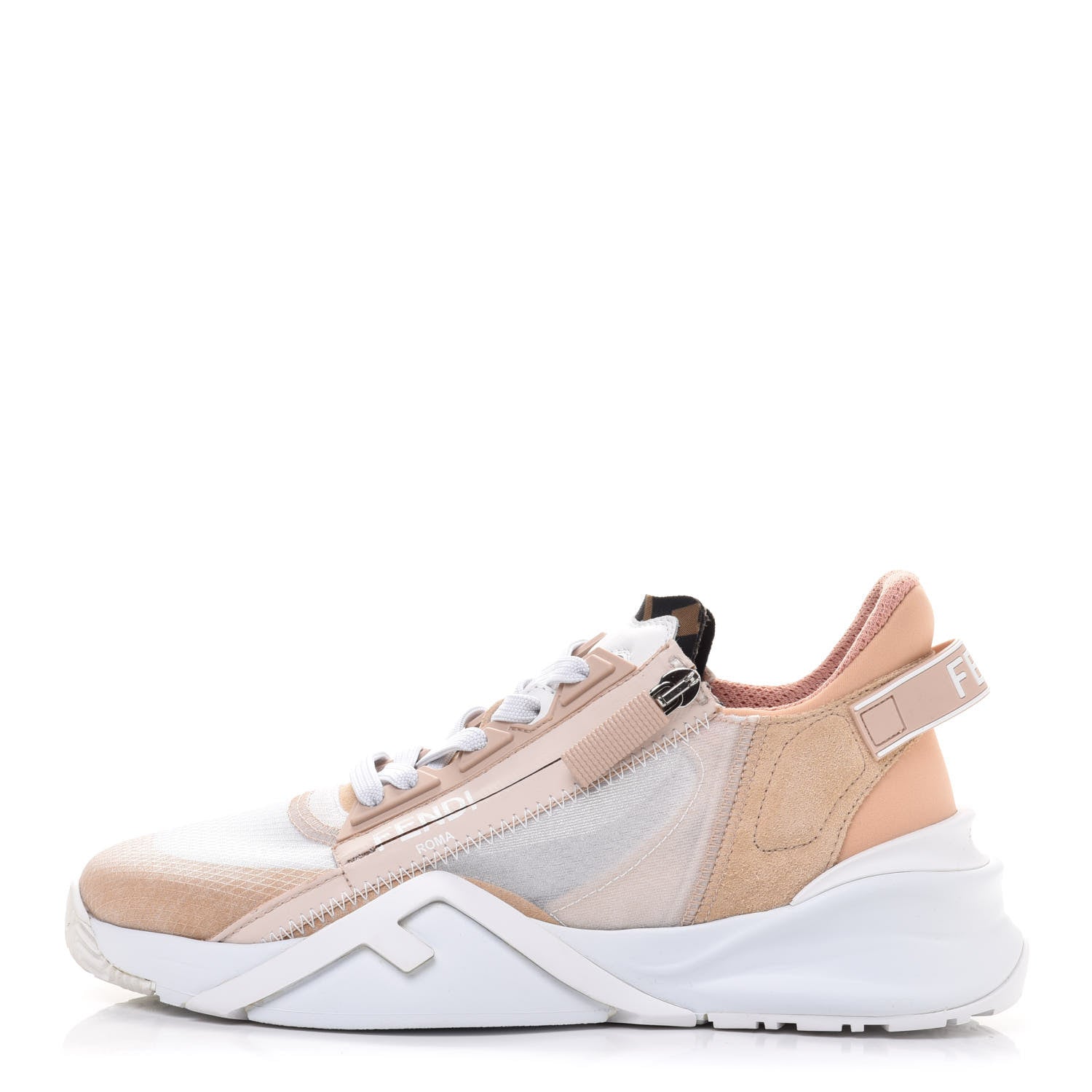 Fendi Nylon Suede Transparent Fendi Flow Low Top Sneakers 37 Light Rose 1 of 11