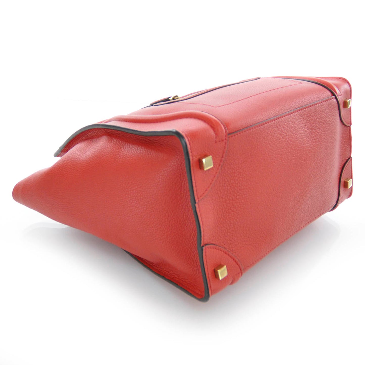 Drummed Calfskin Mini Luggage Coquelicot