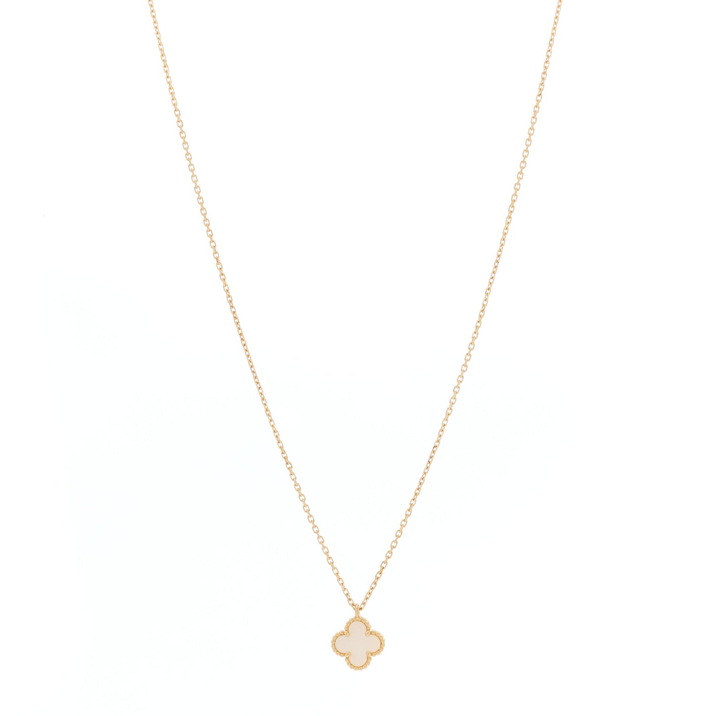 18K Yellow Gold Mother of Pearl Sweet Alhambra Pendant Necklace