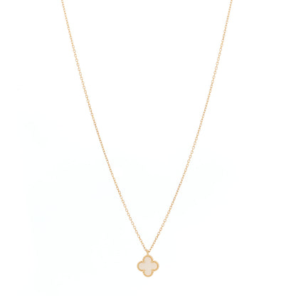 Van Cleef & Arpels 18K Yellow Gold Mother of Pearl Sweet Alhambra Pendant Necklace 1 of 4