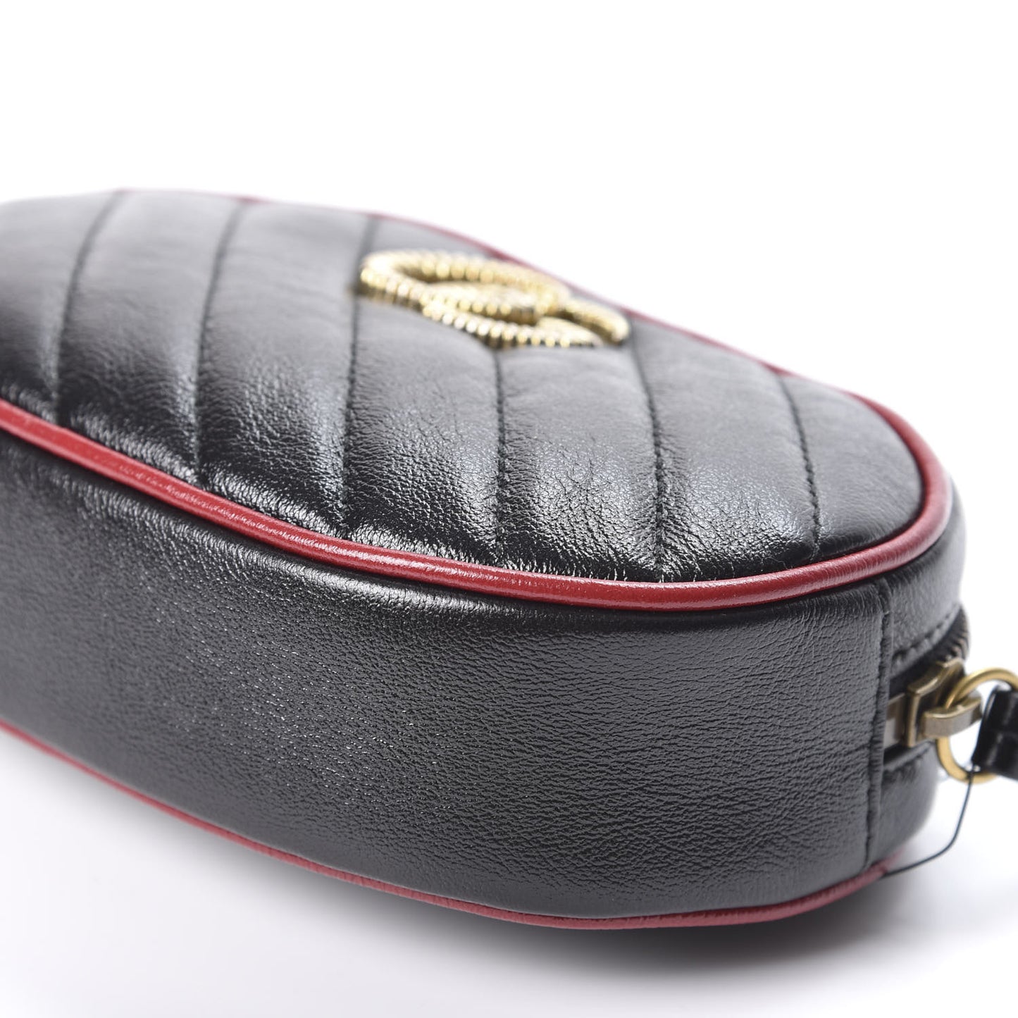 Azalea Calfskin Matelasse Diagonal Torchon GG Marmont Belt Bag 85 34 Black Romantic Cerise