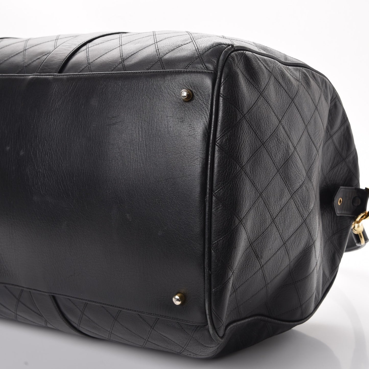 Calfskin Stitched Duffel Bag Black