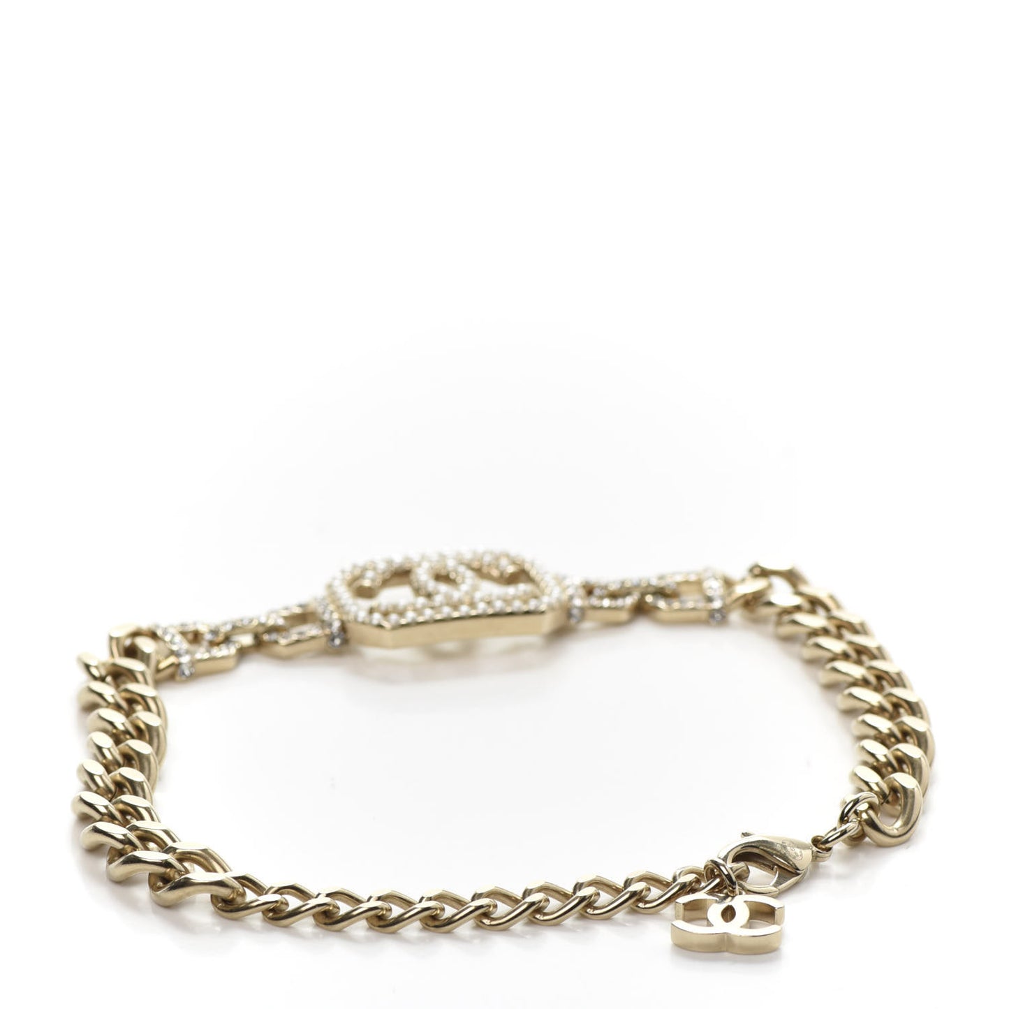 Crystal Pearl CC Vendome Choker Light Gold