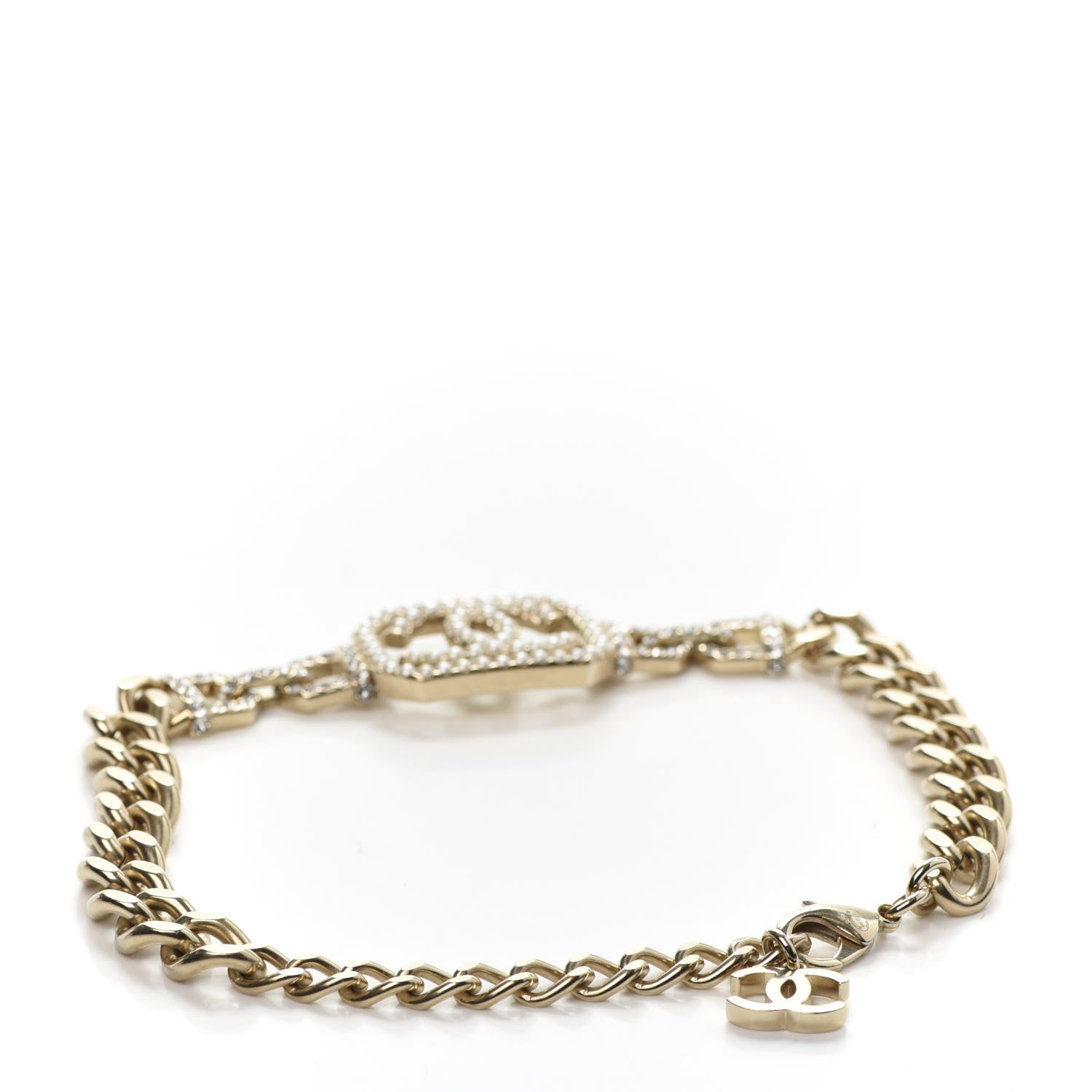 Chanel Crystal Pearl CC Vendome Choker Light Gold 3 of 5