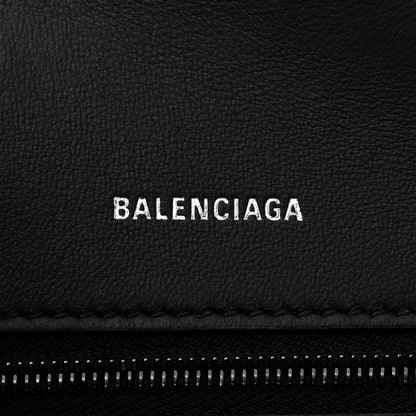 Balenciaga Shiny Calfskin Monochrome Crocodile Embossed Small Hourglass Top Handle Bag Black 6 of 10