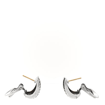 David Yurman Sterling Silver 18K Yellow Gold Cable Hoop Earrings 3 of 4