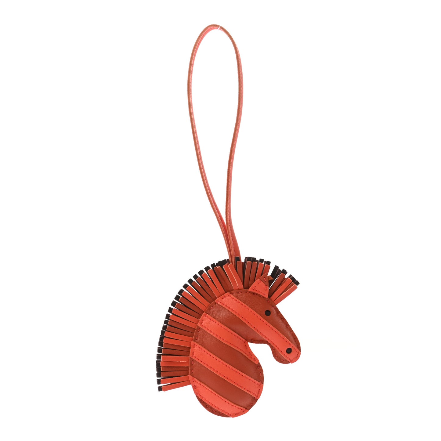 Milo Lambskin Geegee Savannah Bag Charm Cornaline Orange Poppy Rouge Sellier