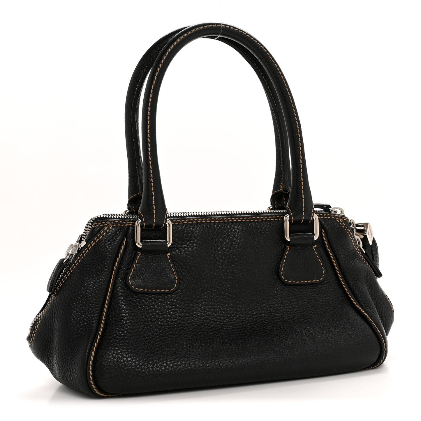 Calfskin Small Tassel Bowler  Black