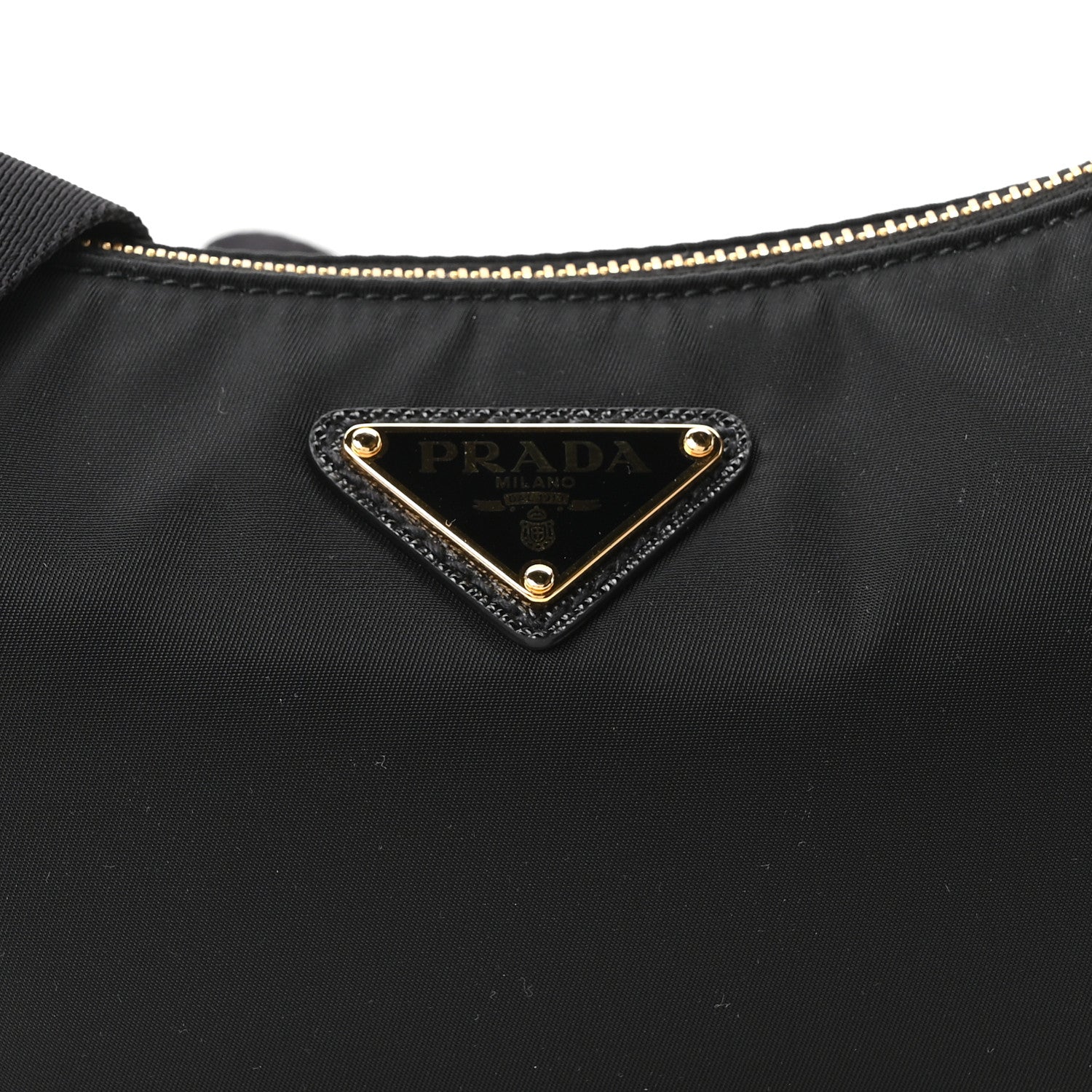 Prada Re-Nylon Saffiano Demi-lune Shoulder Bag Black 7 of 9